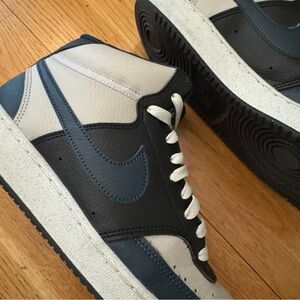 Men's Navy Gray and Black High-Top Sneakers mid-rise